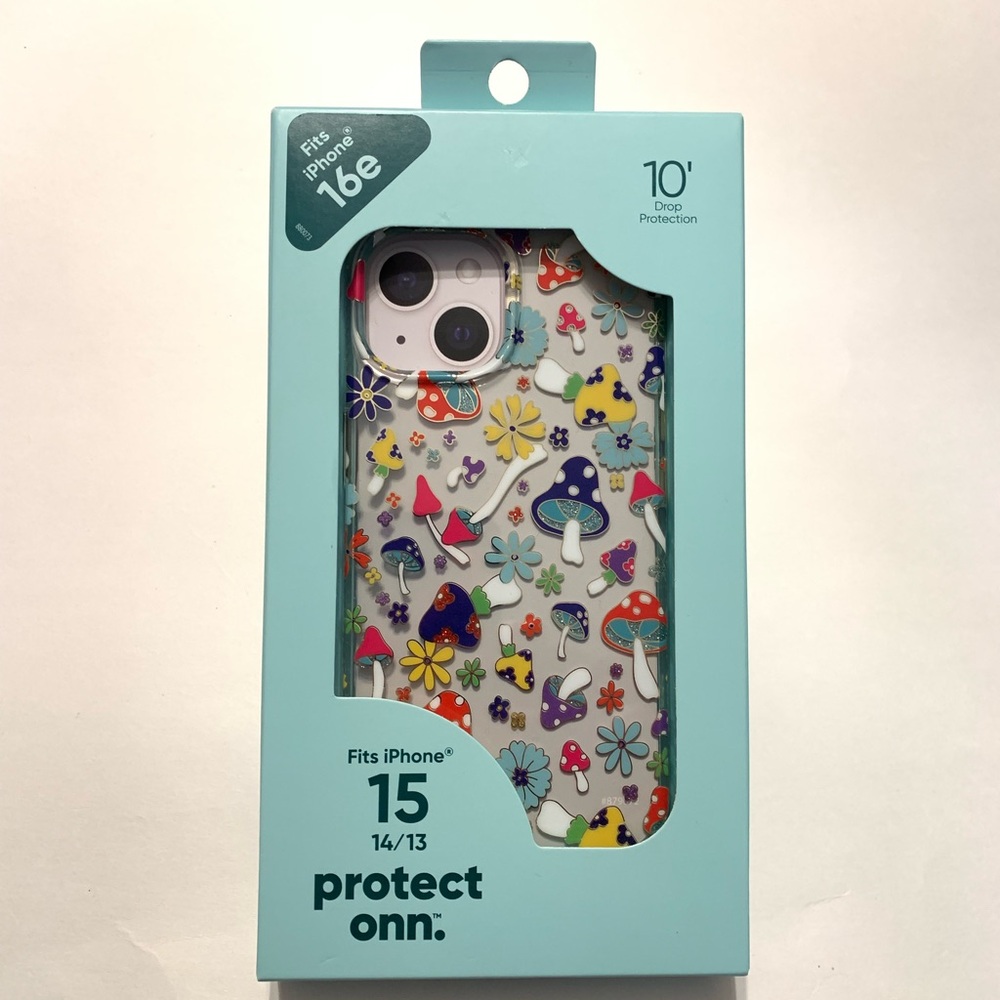 Onn Case for iPhone 16e/15/14/13 Multicolor Mushroom